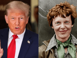Trump plays Amelia Earhart records declassification card while Epstein scandal shadows his every move