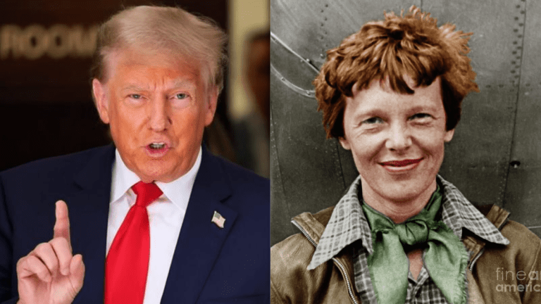 Trump plays Amelia Earhart records declassification card while Epstein scandal shadows his every move