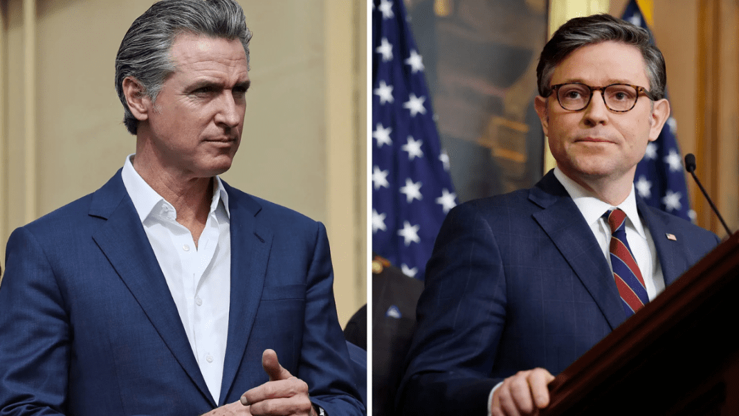 Governor Newsom criticizes Speaker Johnson over political priorities and election claims
