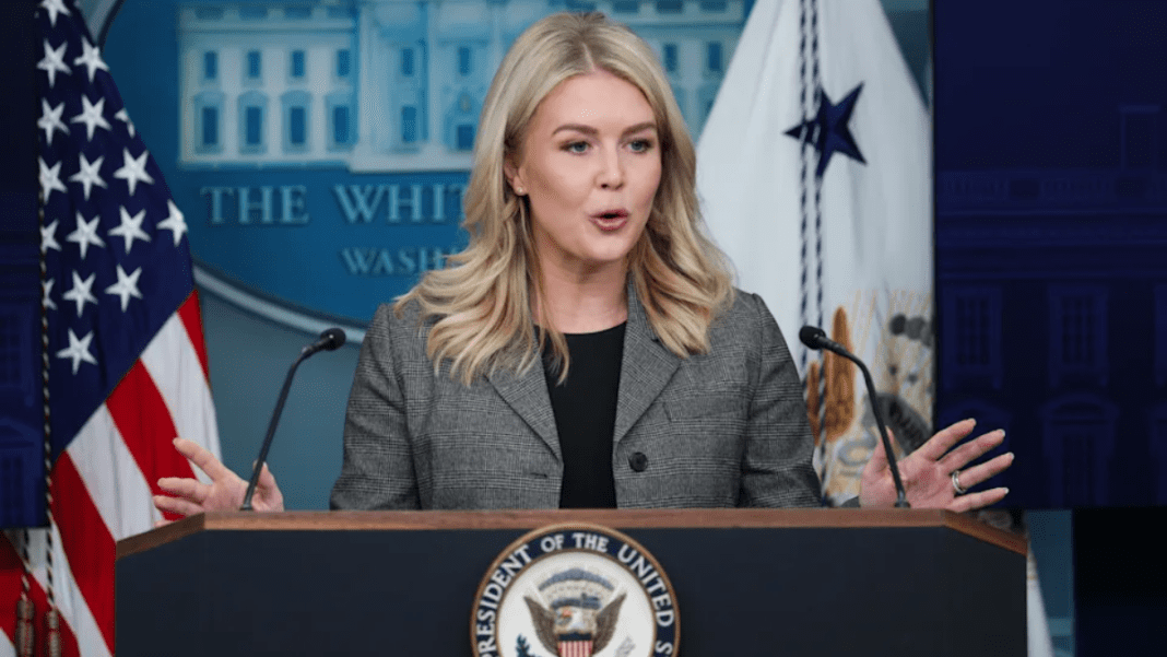 Leavitt confronted on shutdown-linked health care claims and exits White House briefing