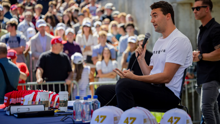 Selfies at a death scene: Turning Point USA recreates tent of Charlie Kirk’s killing for conference photos