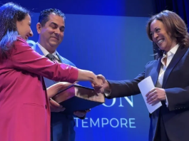 Kamala Harris joins Santa Barbara ceremony celebrating Monique Limón’s historic leadership