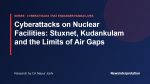 Cyberattacks on Nuclear Facilities: Stuxnet, Kudankulam and the Limits of Air Gaps Title card: cyberattacks on nuclear facilities, Stuxnet and Kudankulam