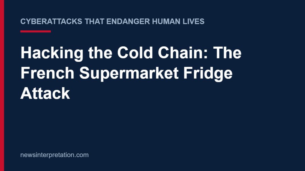 Title card: French supermarket refrigeration cyberattack