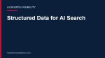 Structured Data for AI Search: What Schema Markup Actually Does for AI Visibility Title card: Structured Data for AI Search